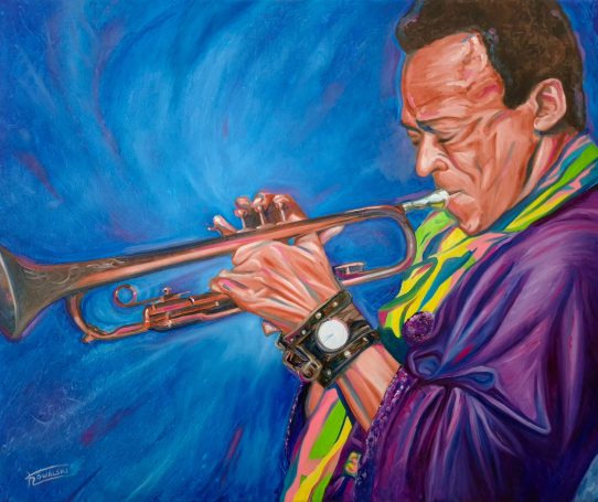 Miles Davis mit Trompete